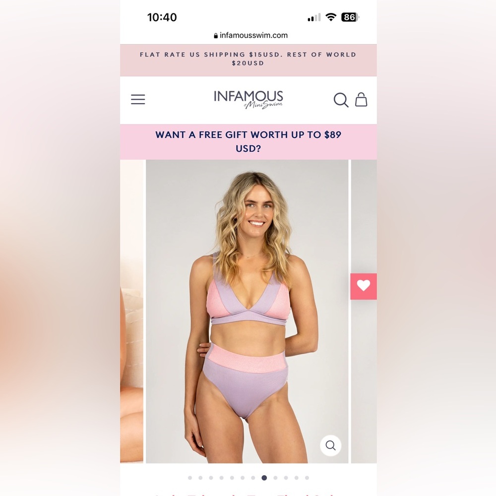 Infamous Swim Bikini NWT
